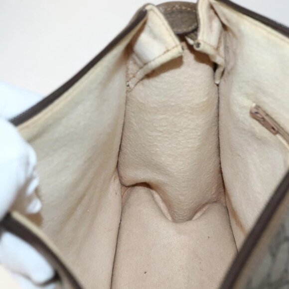 GUCCI GG Supreme Web Sherry Line Bag PVC 2way Beige Gold 41 02 039 Auth 142440 - Picture 12 of 16